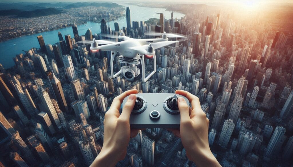 fotografiando con dron desde el aire