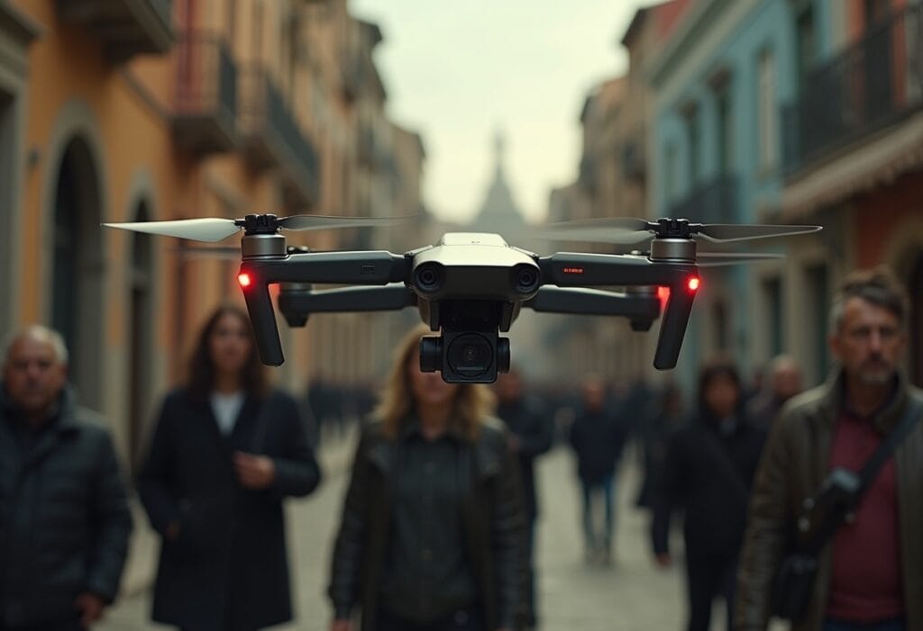 drones grabación vídeo en tierra